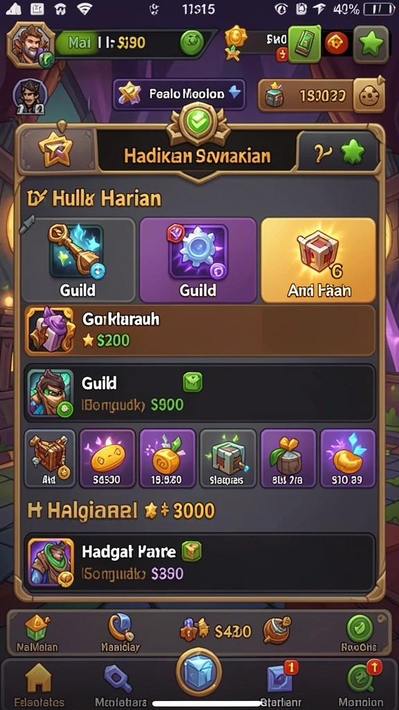omset288 - Screenshot menunjukkan variasi permainan yang tersedia.